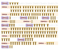 GSS-F190   Gold Plated Steel Screw Set 185pcs.( For Serpent F190 )