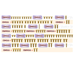 GSS-X1'25   Gold Plated Steel Screw Set 115pcs.( For Xray X1'25 )