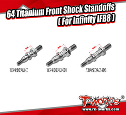 TP-207-A    64 Titanium Front Shock Standoffs 8/10/13mm  ( For Infinity IFB8 ) 2pcs.