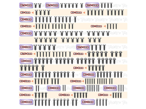 TSSU-IFB8    64 Titanium Screw set ( UFO Head ) 223pcs.( For Infinity IFB8 )