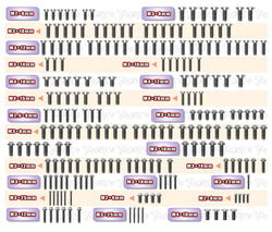 TSSU-MBX8TR   64 Titanium Screw set ( UFO Head ) 212pcs.( For Mugen MBX8TR )