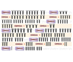 TSSU-XB4D'24   64 Titanium Screw set ( UFO Head ) 147pcs.( For Xray XB4D'24 )